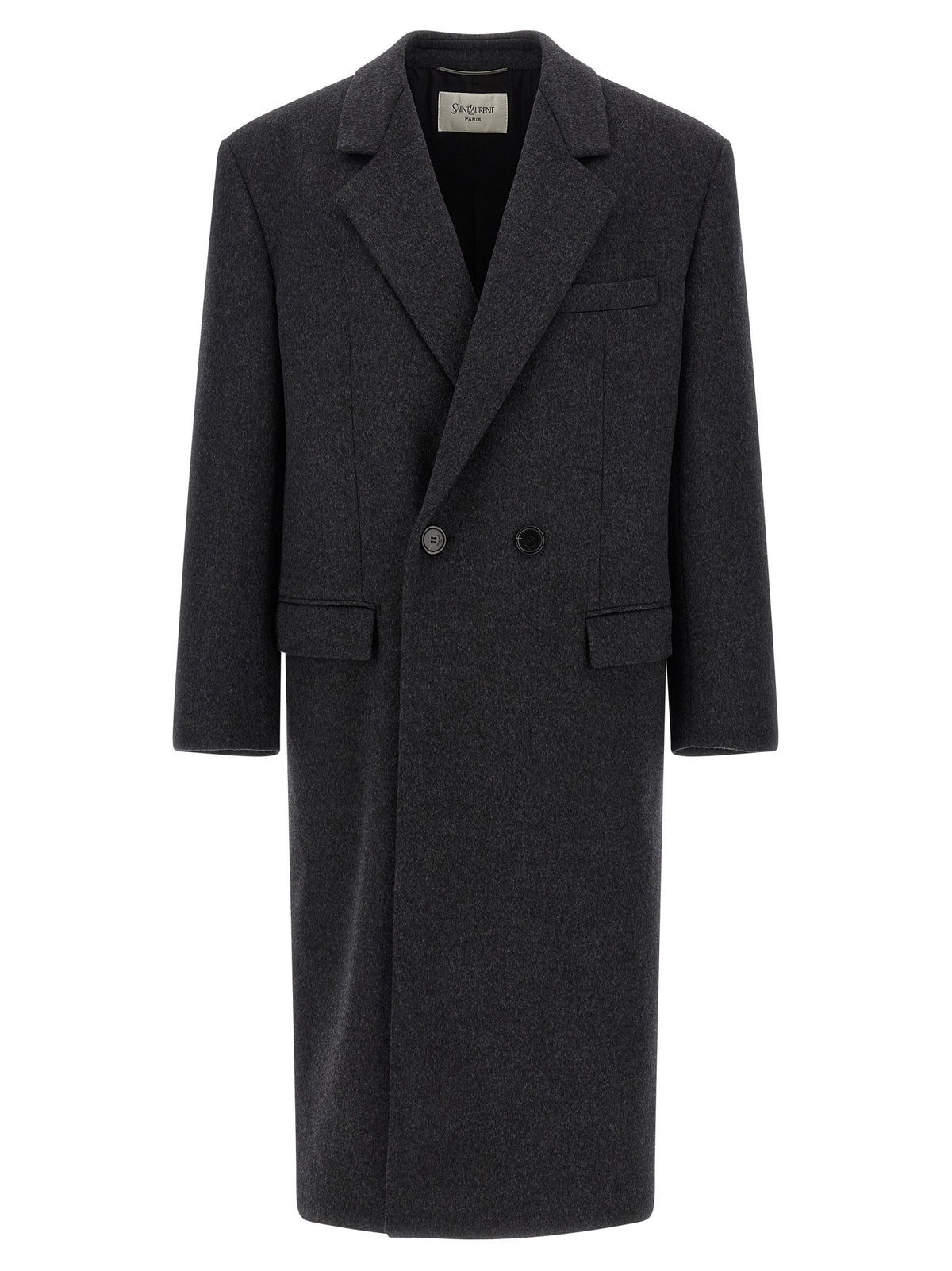 Saint Laurent Gray Wool Men's Coat