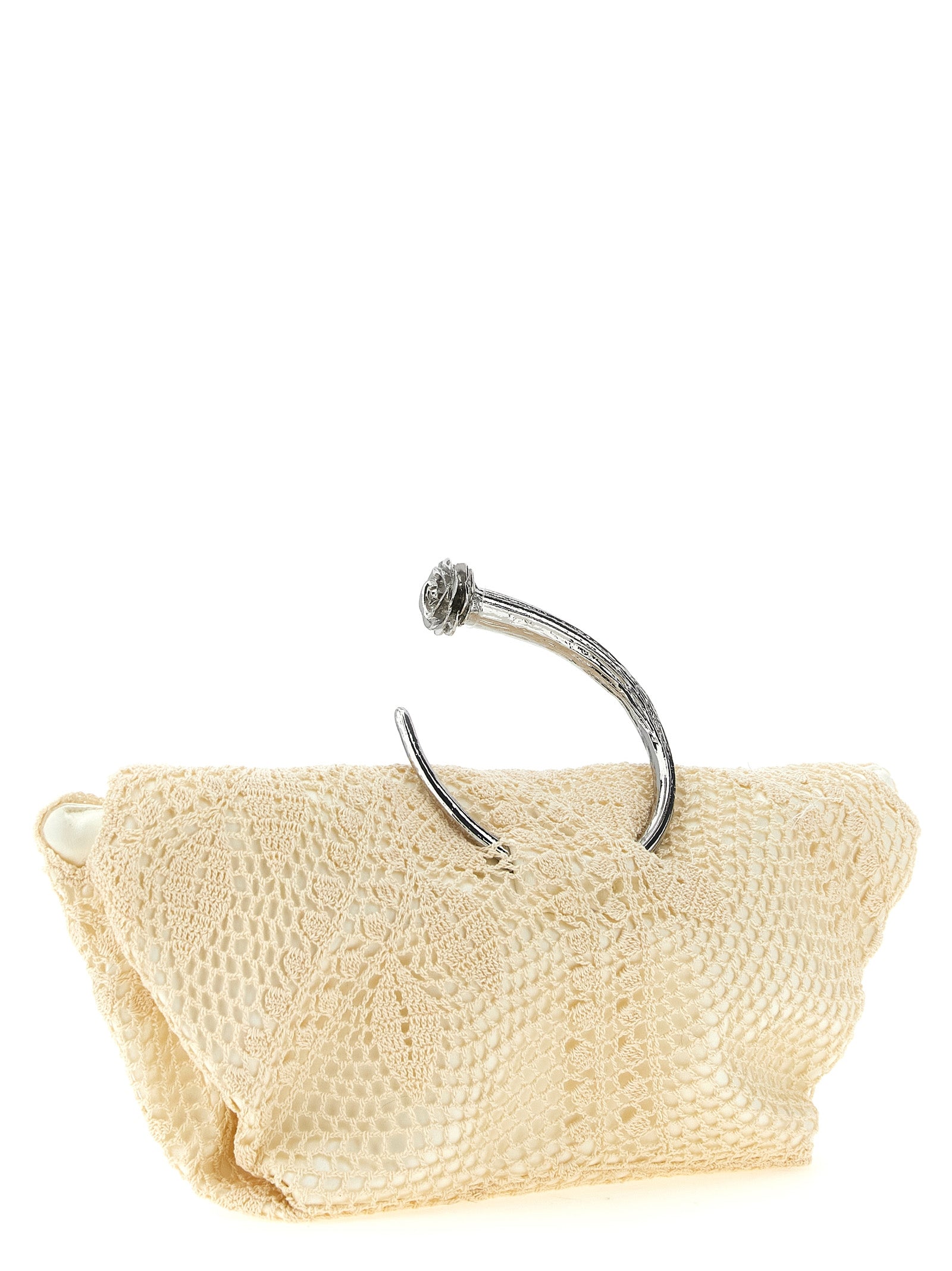 Magda Butrym White Silk Clutch Women's Bag