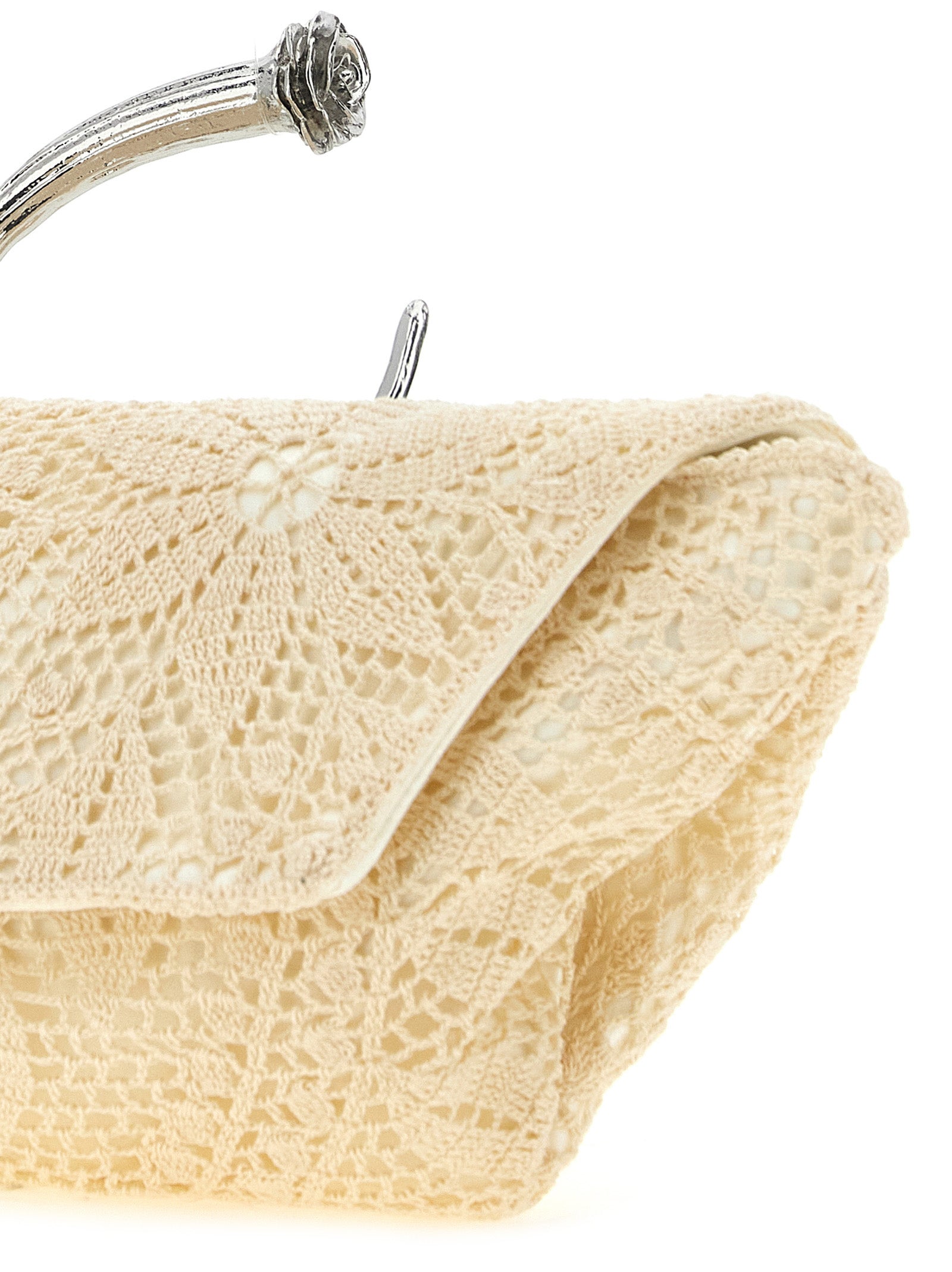 Magda Butrym White Silk Clutch Women's Bag