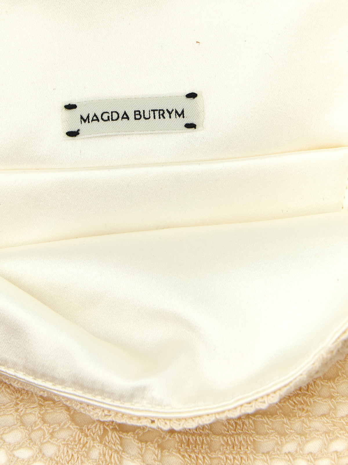Magda Butrym White Silk Clutch Women's Bag