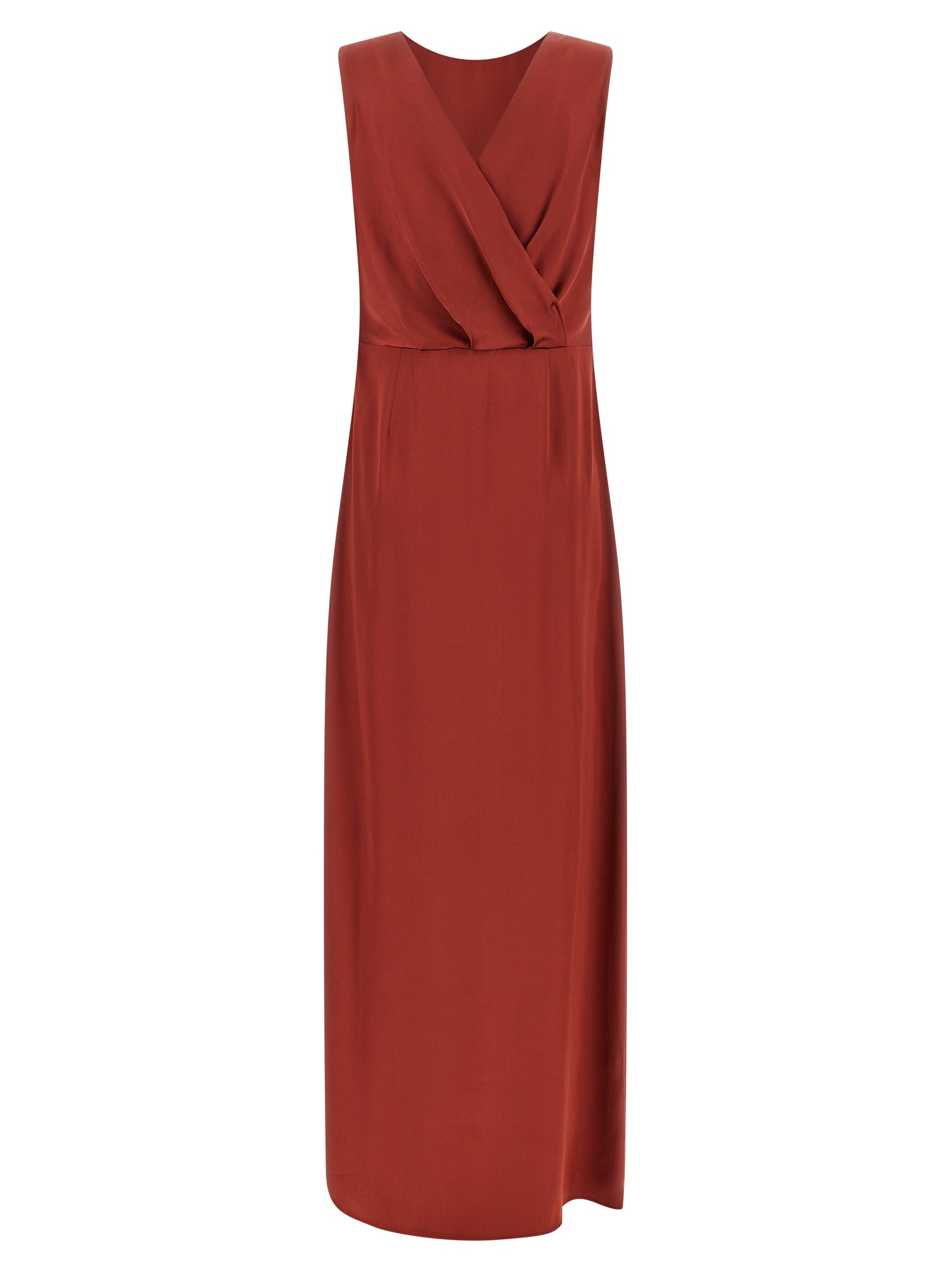 Peserico Red Viscose Long Women's Dress