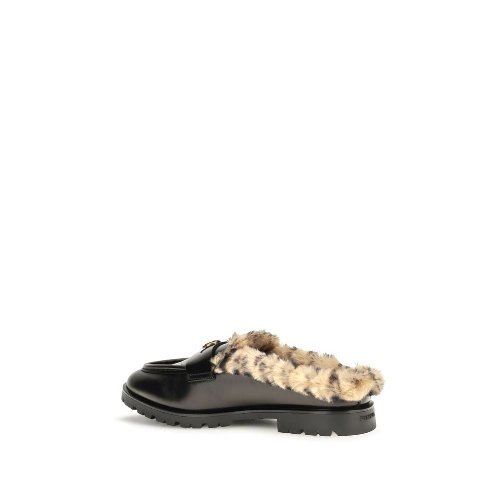 PINKO Black Calf Leather Bos Taurus Women's Mules
