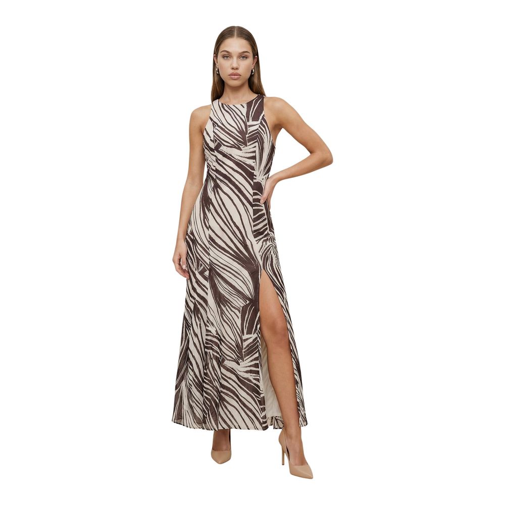 Guess Brown Polyester Long Women's Dress
