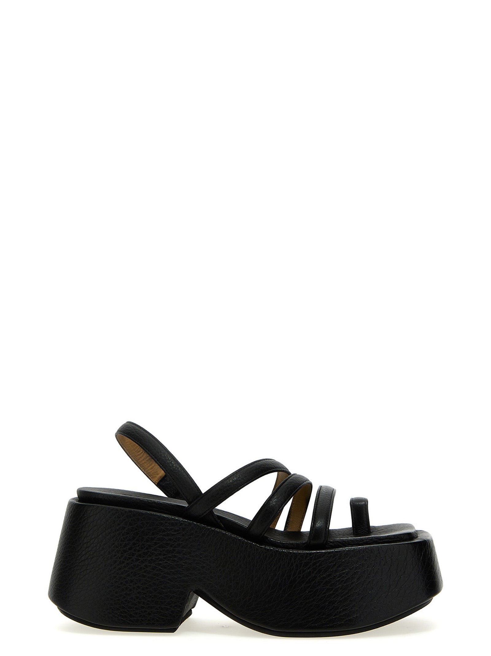 Marsell Black Calfskin Stiletto Heel Women's Sandals