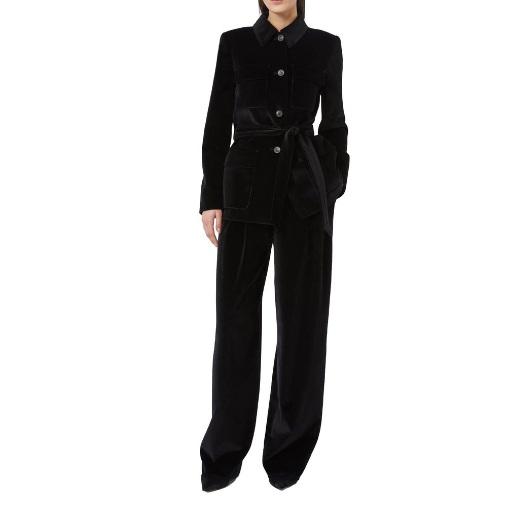 Max Mara Black Cotton Casual Women's Pants