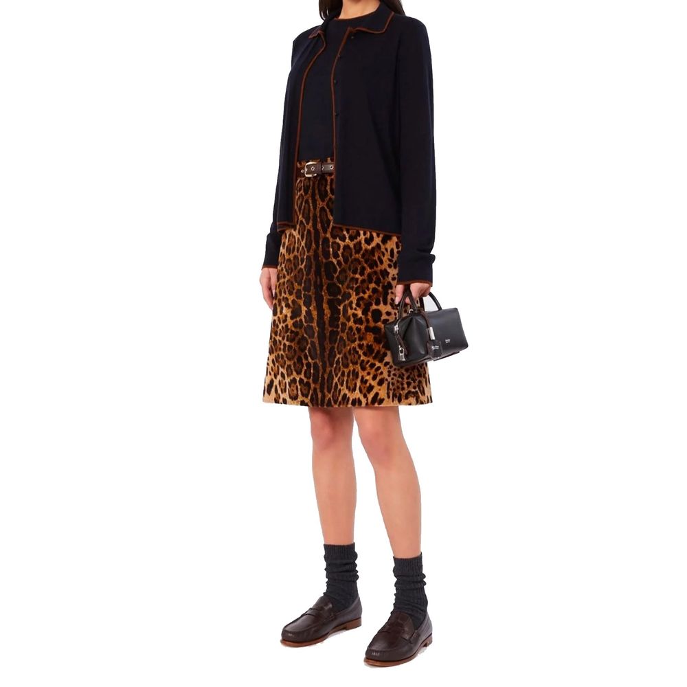 Max Mara Brown Cotton Midi Women's Skirt