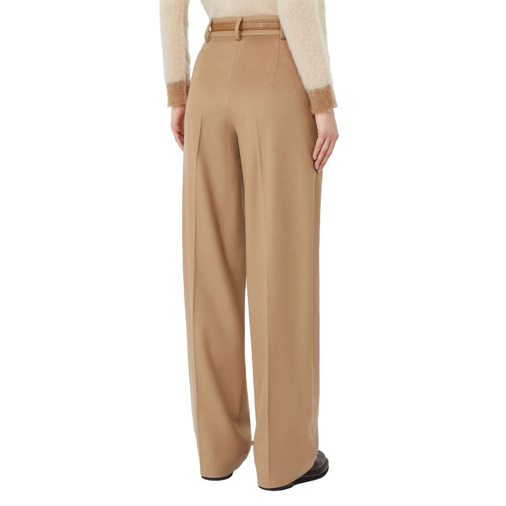 Max Mara Brown Virgin Wool Casual Women's Pants