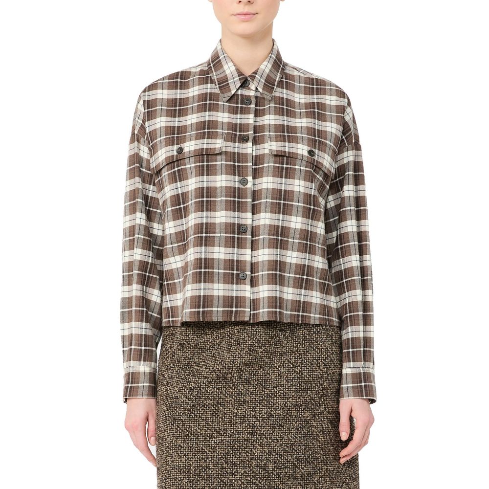 Max Mara Brown Cotton Pattern Women's Shirt