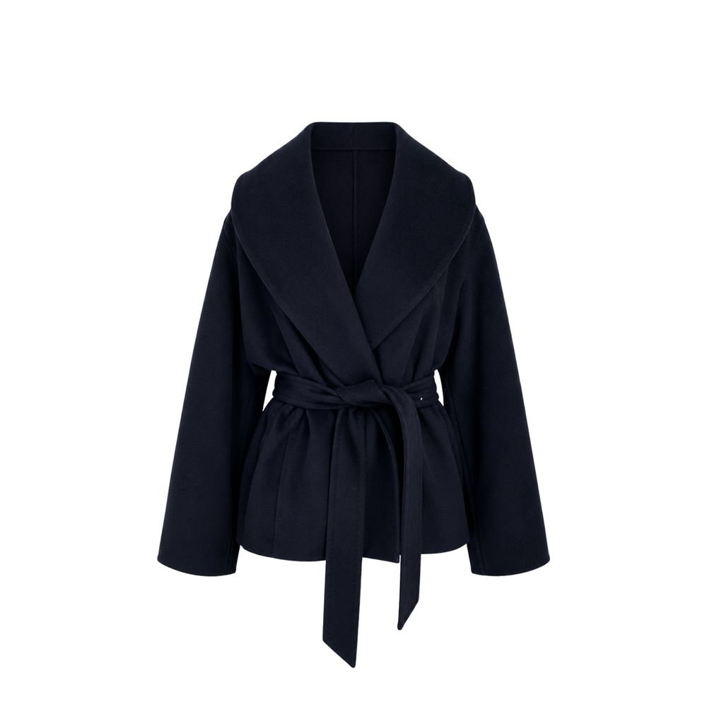 Max Mara Blue Virgin Wool Women's Coat