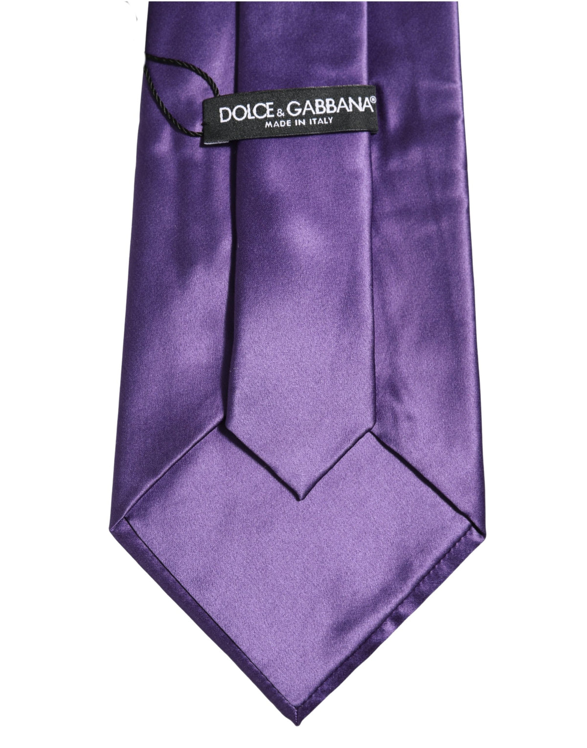 Dolce & Gabbana Men Purple Satin Silk Blend Adjustable Men'sd NeckMen's Men's Tie