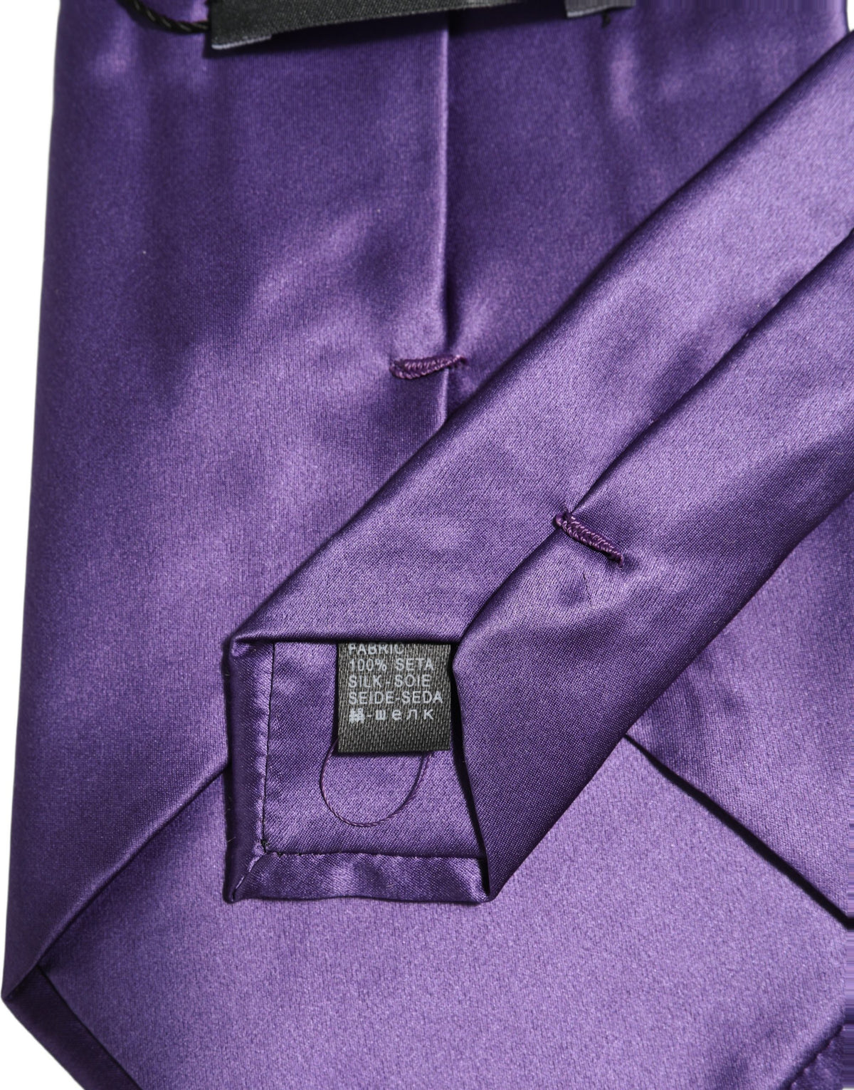 Dolce & Gabbana Men Purple Satin Silk Blend Adjustable Men'sd NeckMen's Men's Tie
