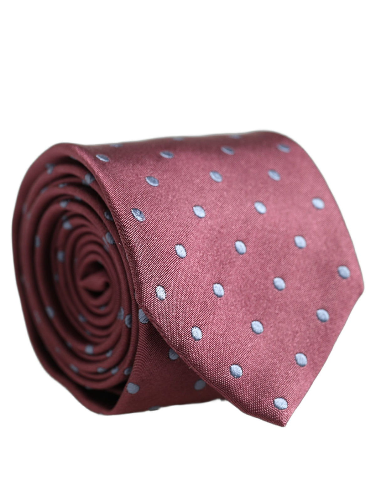 Dolce & Gabbana Men Maroon Silk Polka Dot Adjustable Men'sd NeckMen's Men's Tie