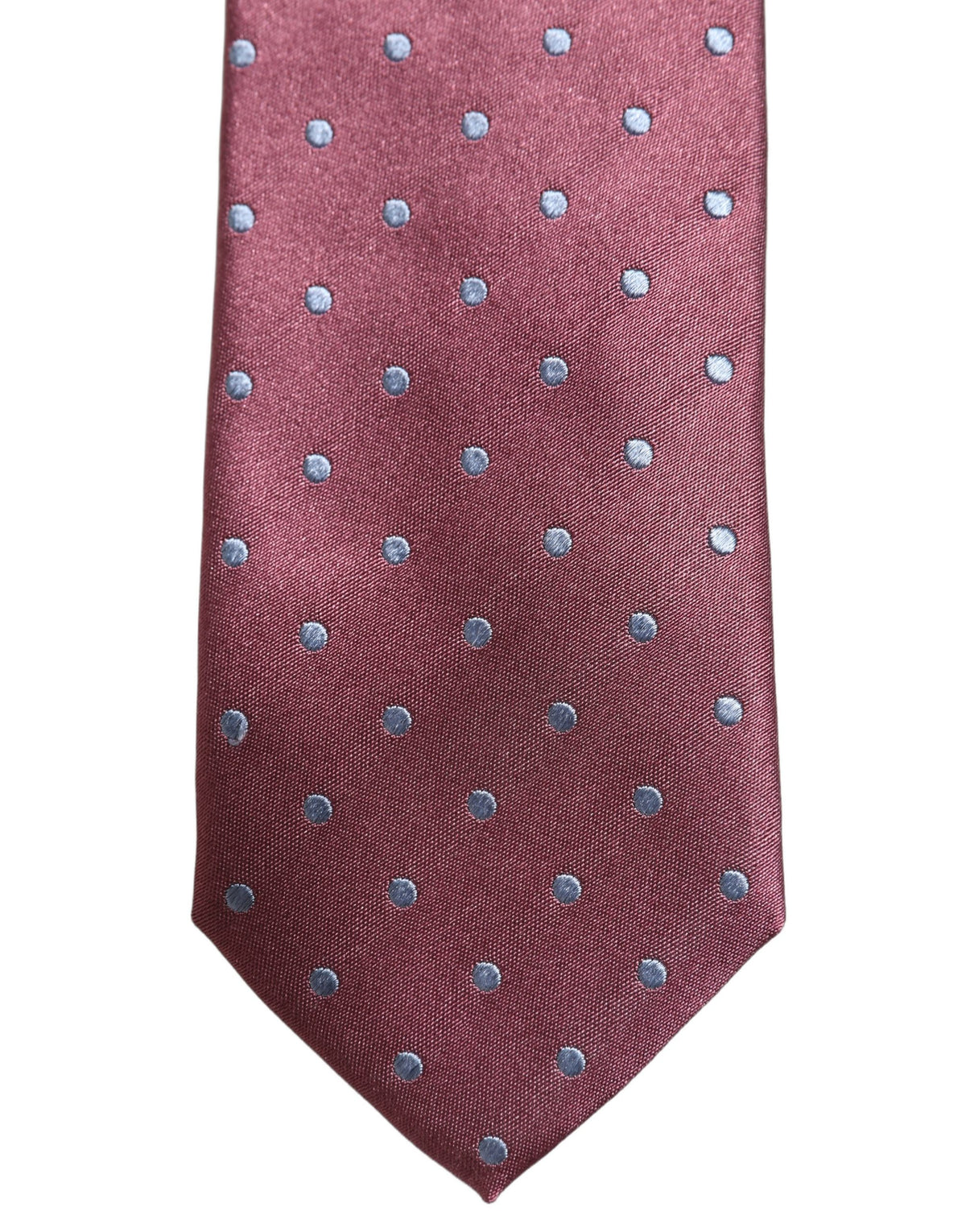 Dolce & Gabbana Men Maroon Silk Polka Dot Adjustable Men'sd NeckMen's Men's Tie