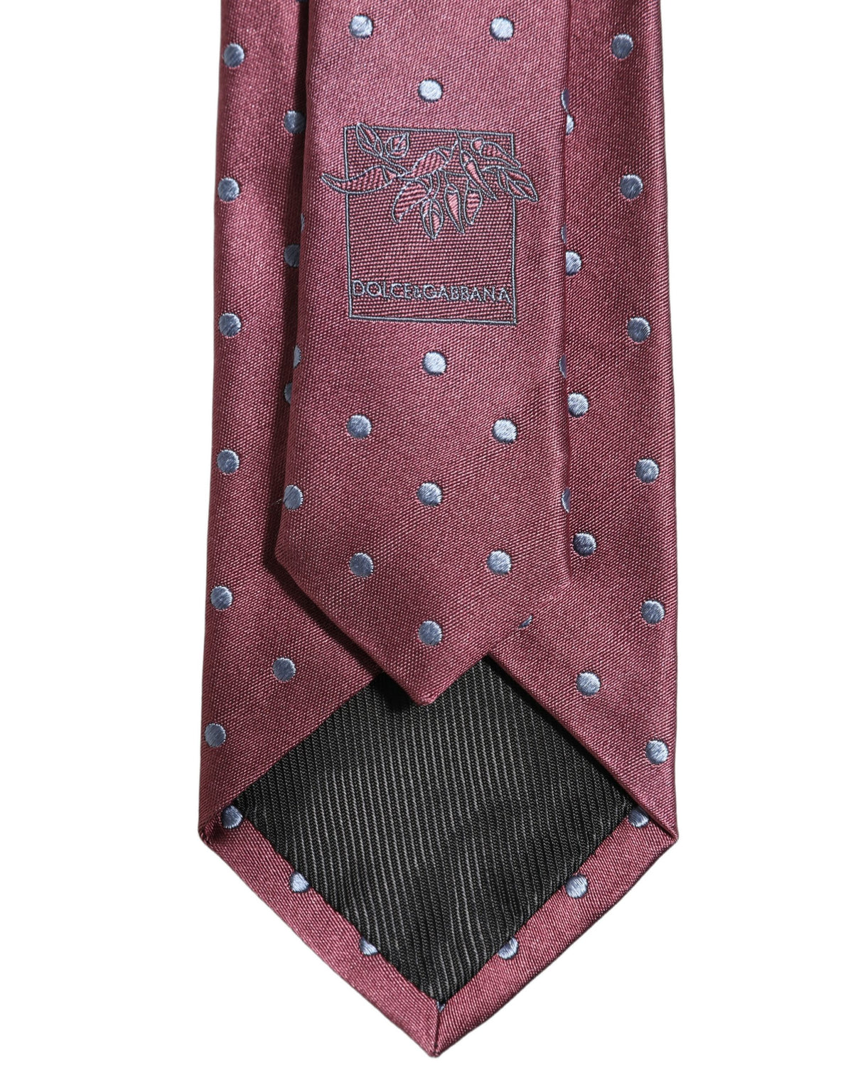 Dolce & Gabbana Men Maroon Silk Polka Dot Adjustable Men'sd NeckMen's Men's Tie
