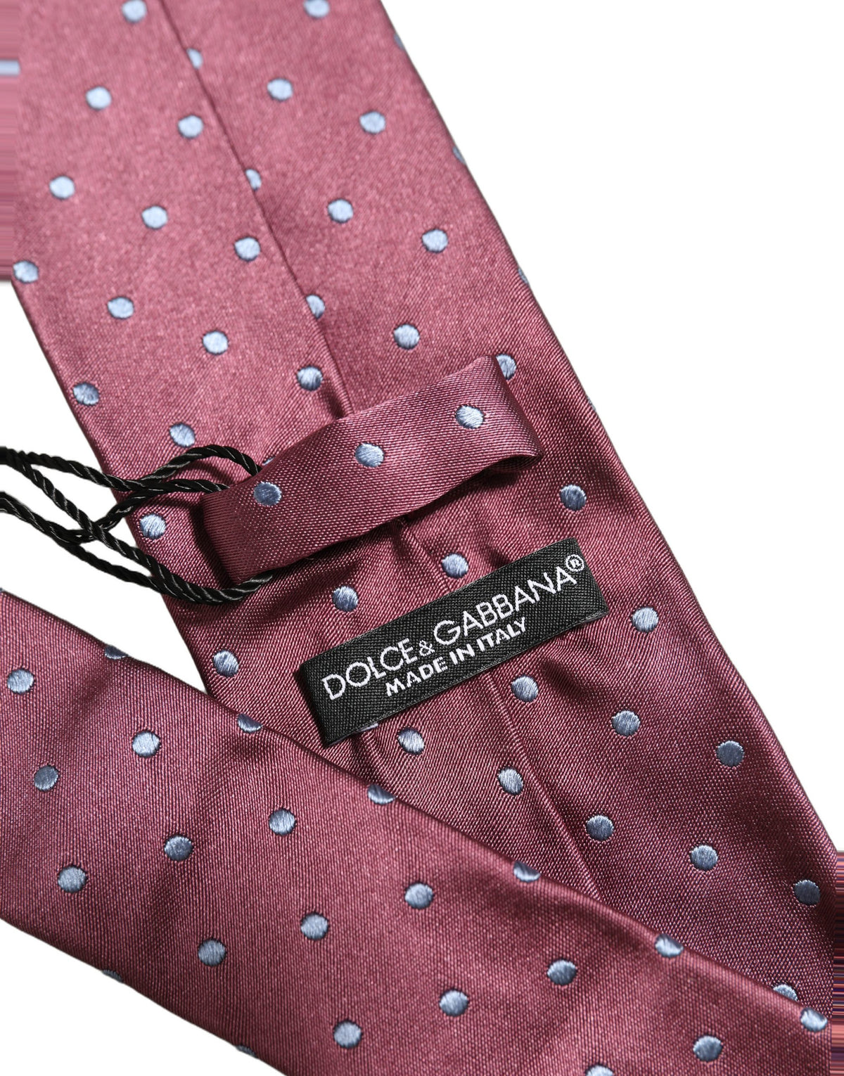 Dolce & Gabbana Men Maroon Silk Polka Dot Adjustable Men'sd NeckMen's Men's Tie