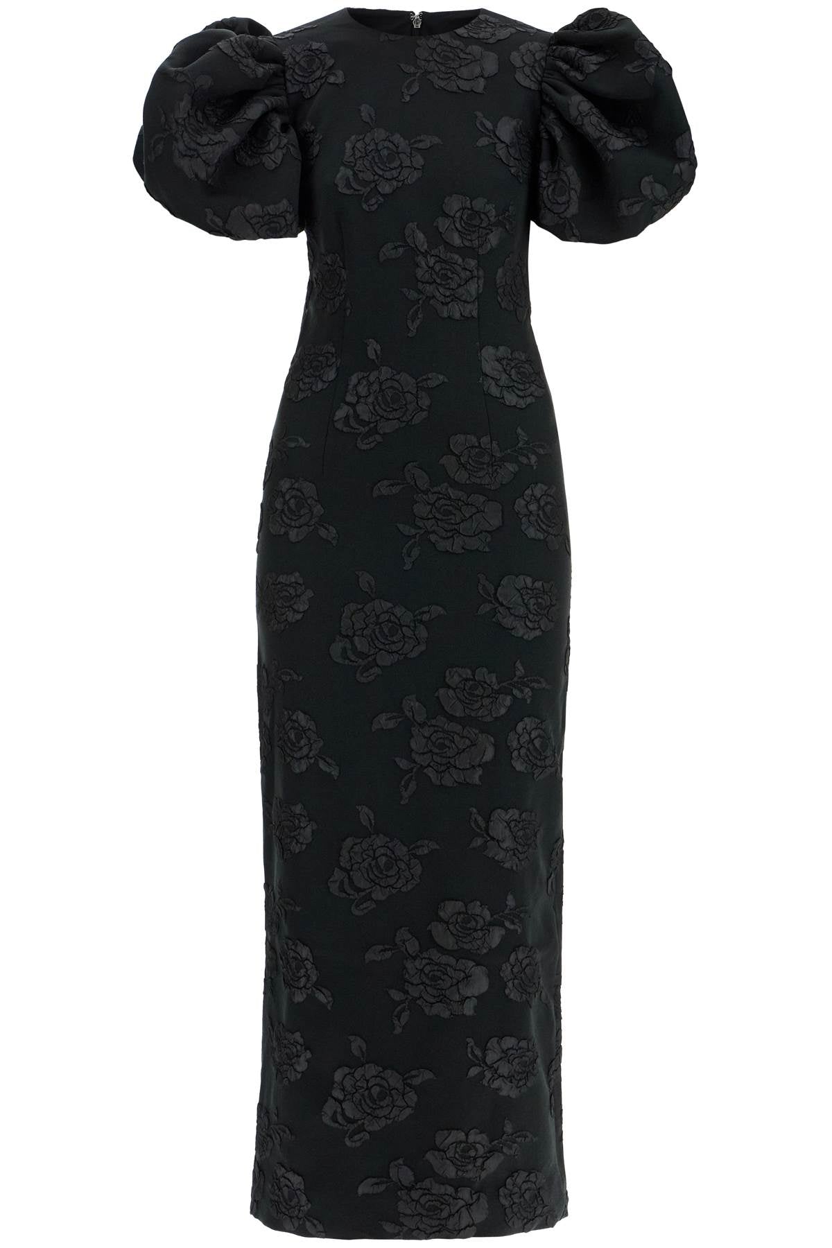 Rotate Women's 3D Jacquard Midi Dress Black Floral
