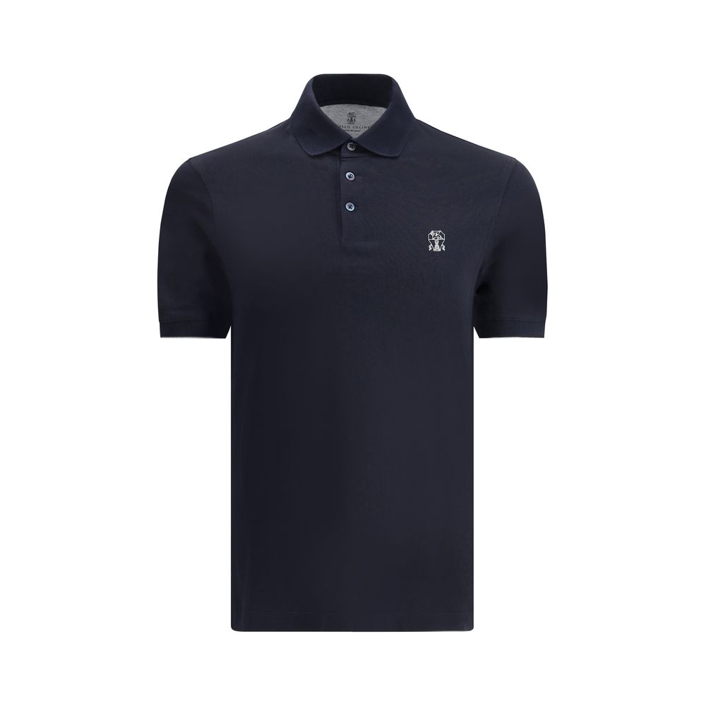 Brunello Cucinelli Blue Cotton Polo Men's Shirt