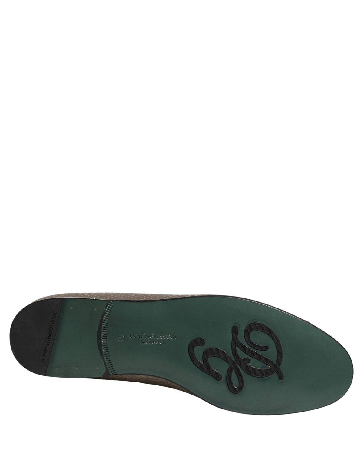 Dolce & Gabbana Silver Leather Logo Slip On Loafers Men's Shoes
