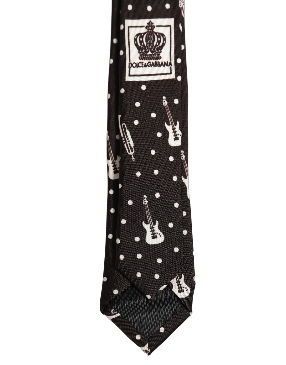 Dolce & Gabbana Black Musical Instrument Silk Adjustable Men'sd NeckMen's Men's Tie