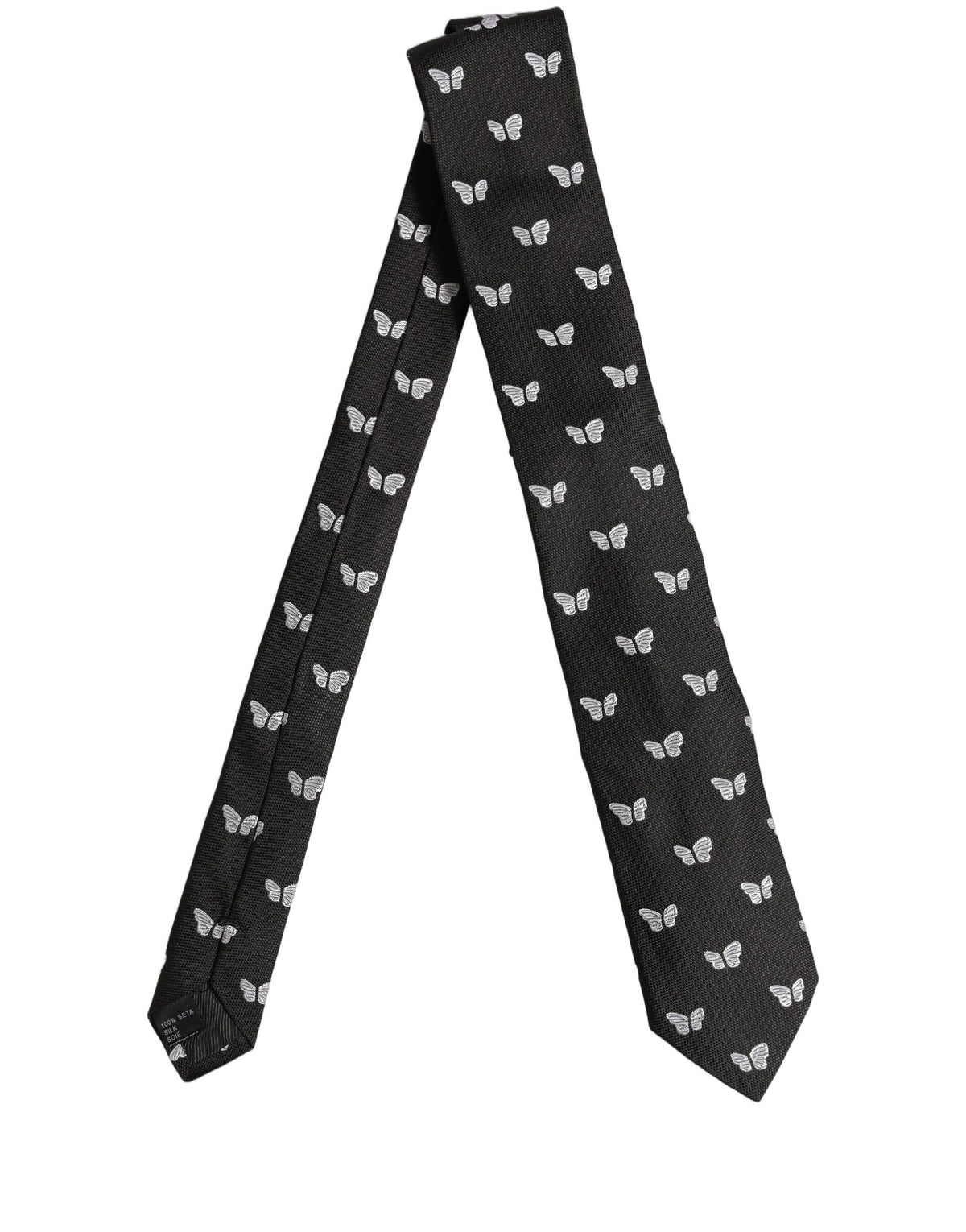 Dolce & Gabbana Men Black Silk Butterfly Adjustable Men'sd NeckMen's Men's Tie