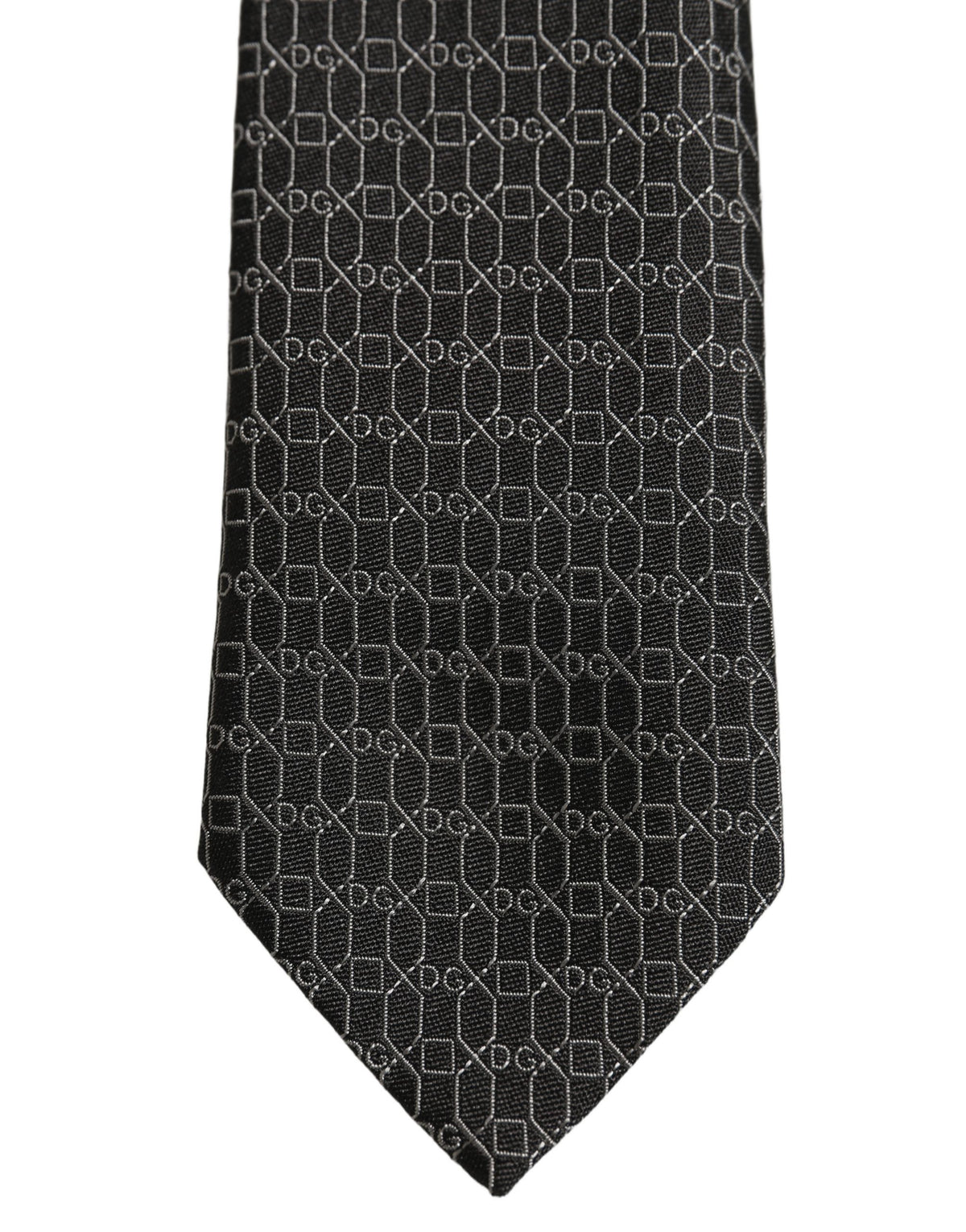 Dolce & Gabbana Dark Gray Silk DG Monogram Adjustable Men'sd NeckMen's Men's Tie