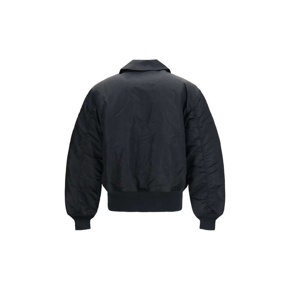 ALPHA INDUSTRIES Black Polyester Men's Bomber