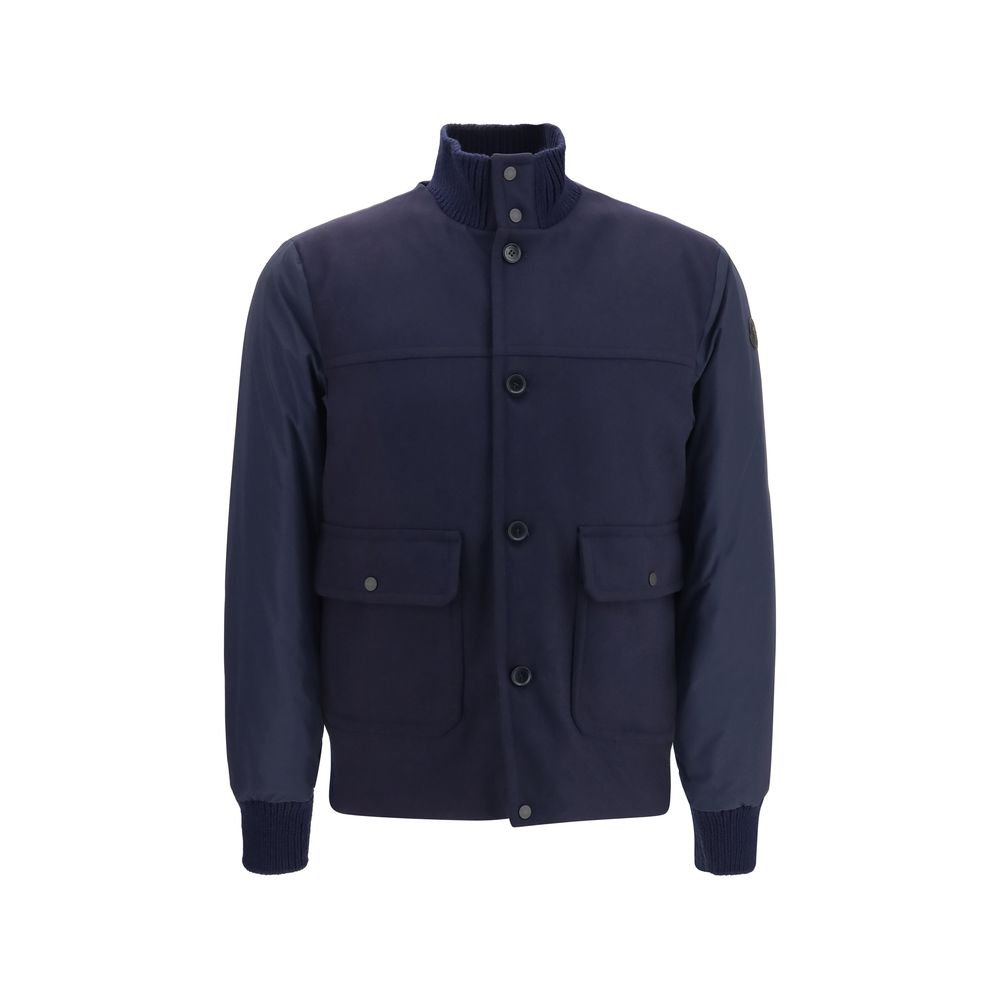 Moncler Blue Wool Oves Aries Shell Men's Jacket