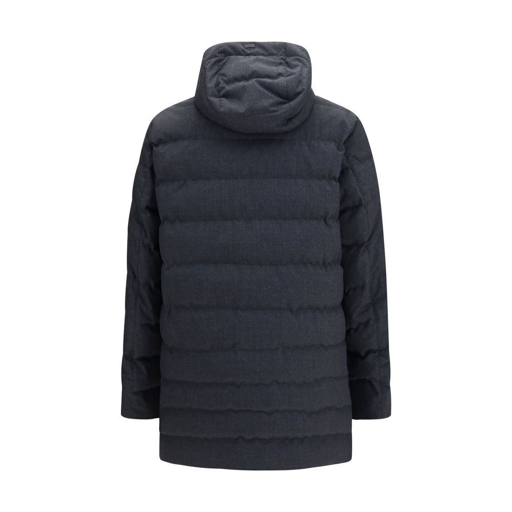 Herno Gray Polyester Full-Length Men's Jacket