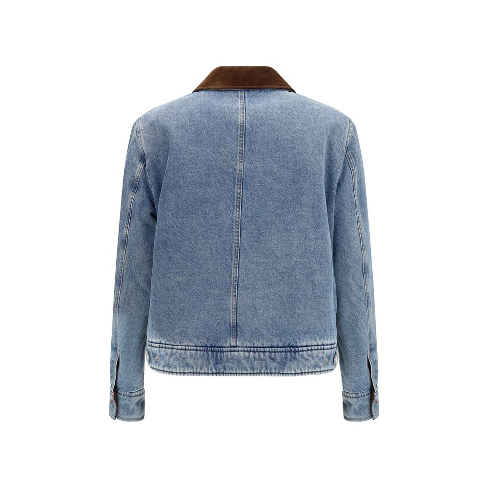 Ami Paris Blue Cotton Denim Men's Jacket