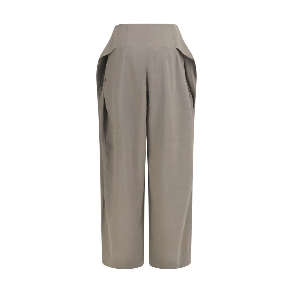 Jacquemus Gray Wool Oves Aries Flared Women's Pants