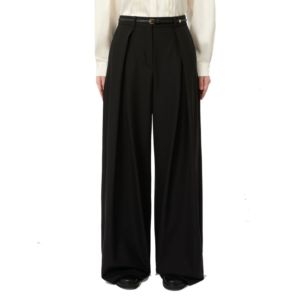 Max Mara Black Elastane Casual Women's Pants