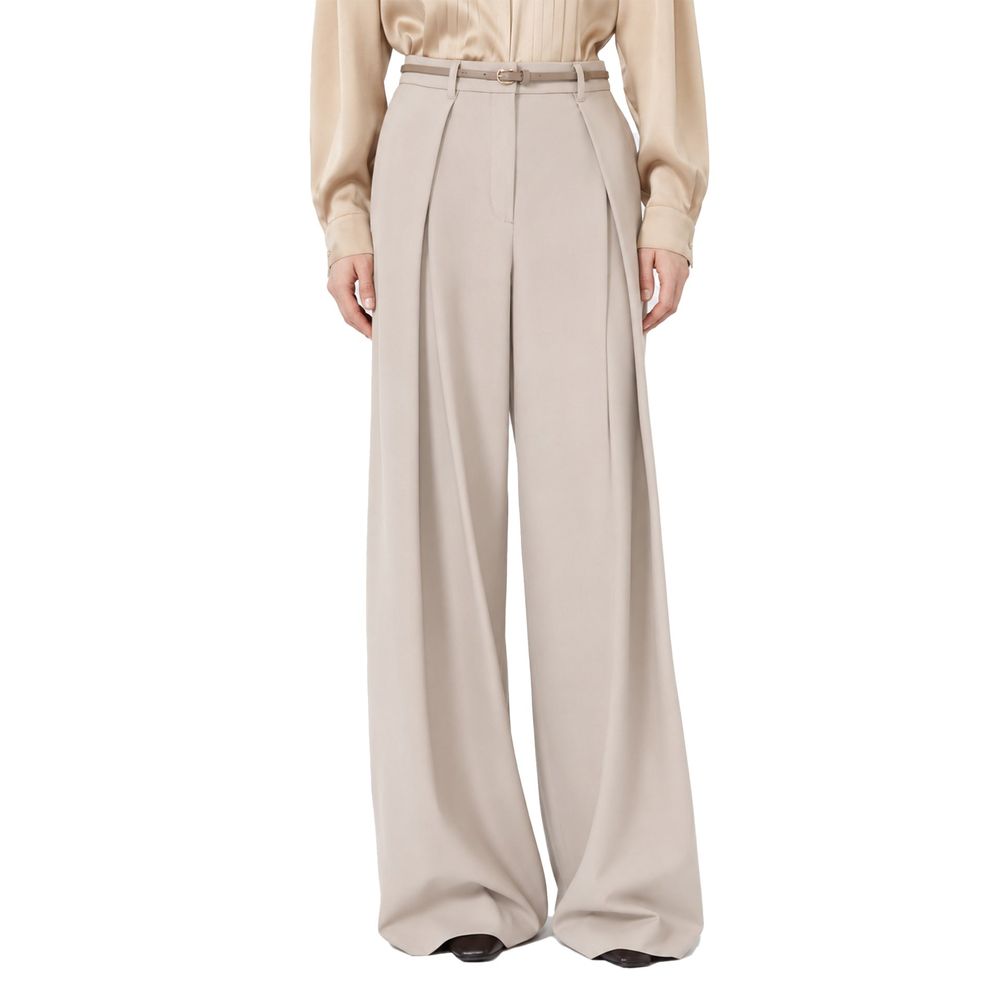 Max Mara Beige Elastane Casual Women's Pants