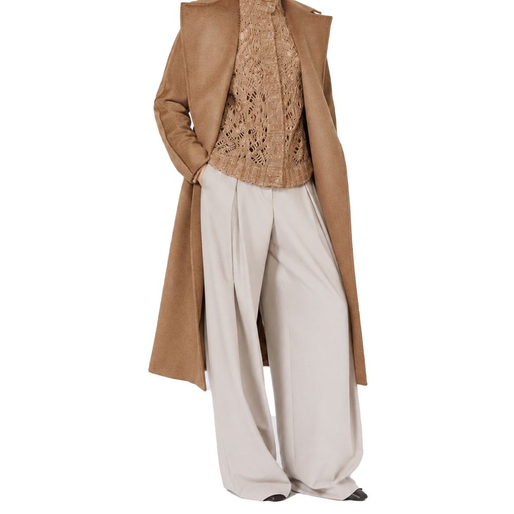 Max Mara Beige Elastane Casual Women's Pants