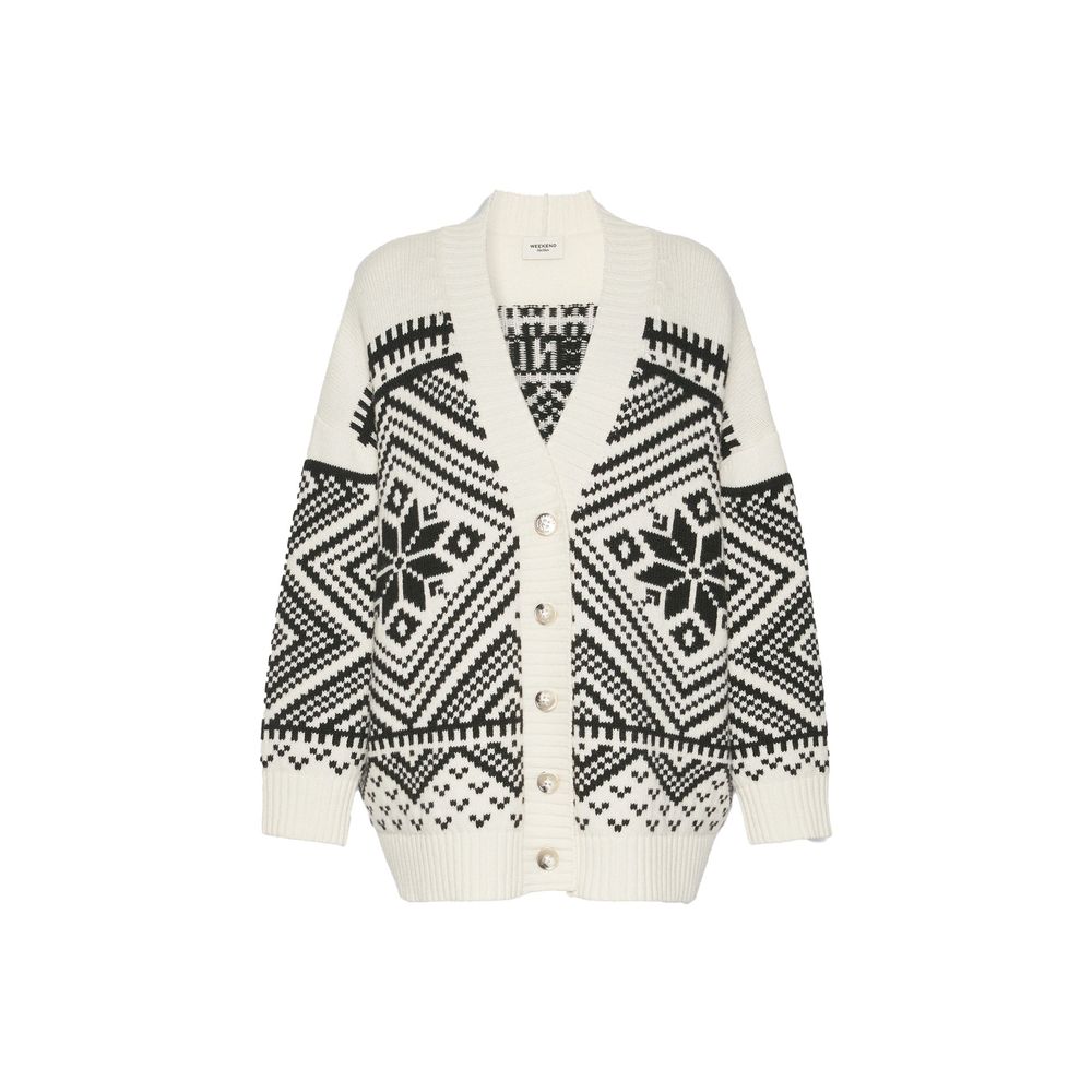 Max Mara White Virgin Wool Women's Cardigan