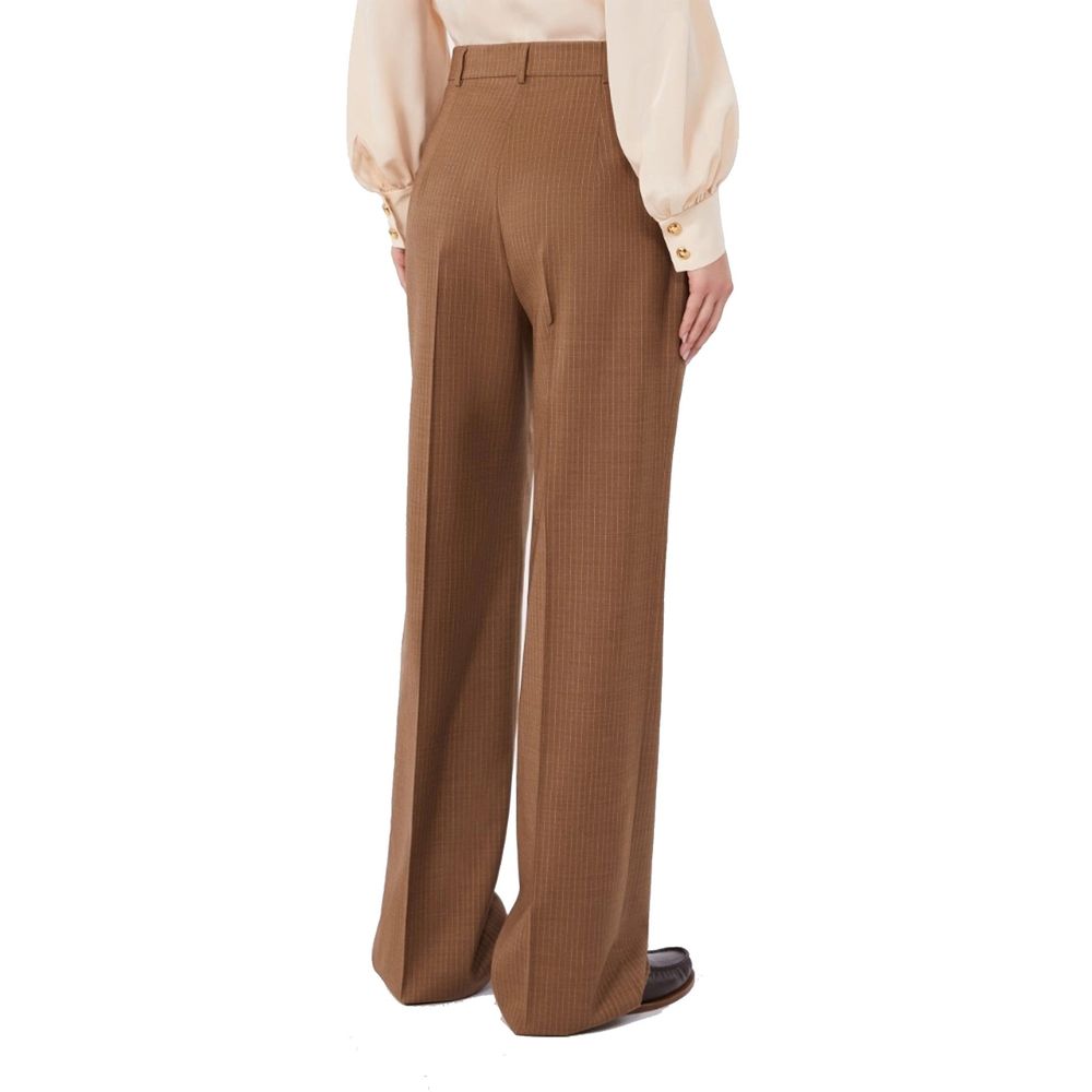 Max Mara Brown Virgin Wool Dress Women's Pants