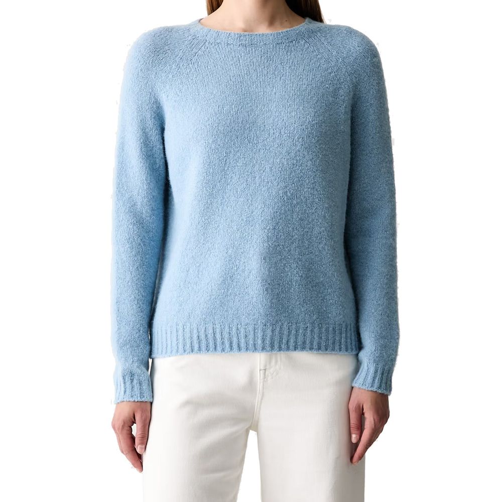 Max Mara Blue Alpaca Leather Women's Sweatshirt