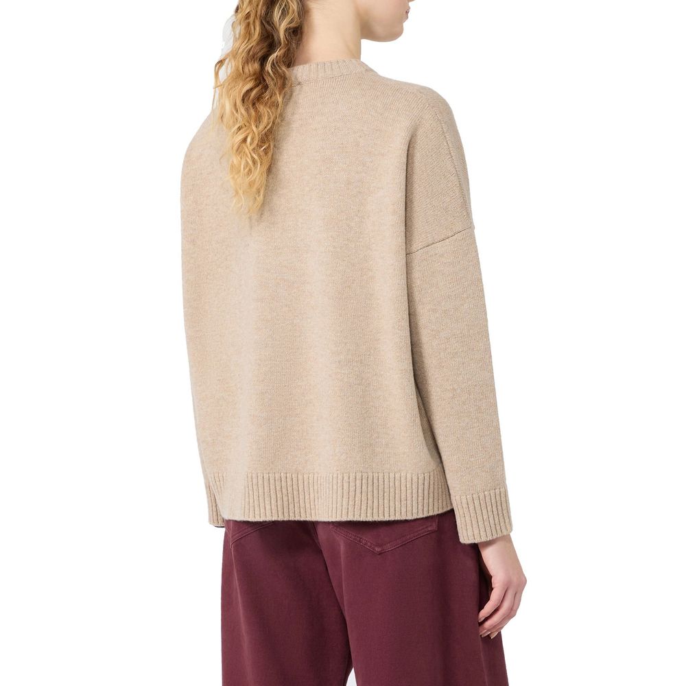 Max Mara Beige Virgin Wool Women's Sweatshirt