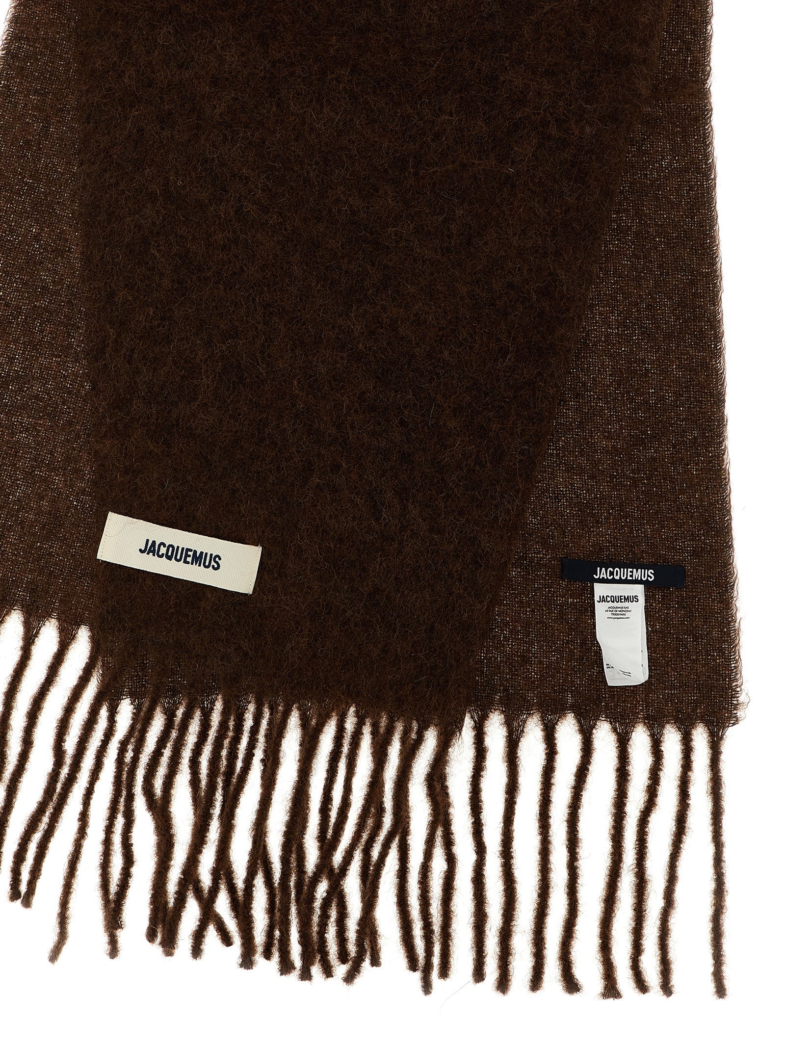 Jacquemus Brown Alpaca Leather Men's Foulard