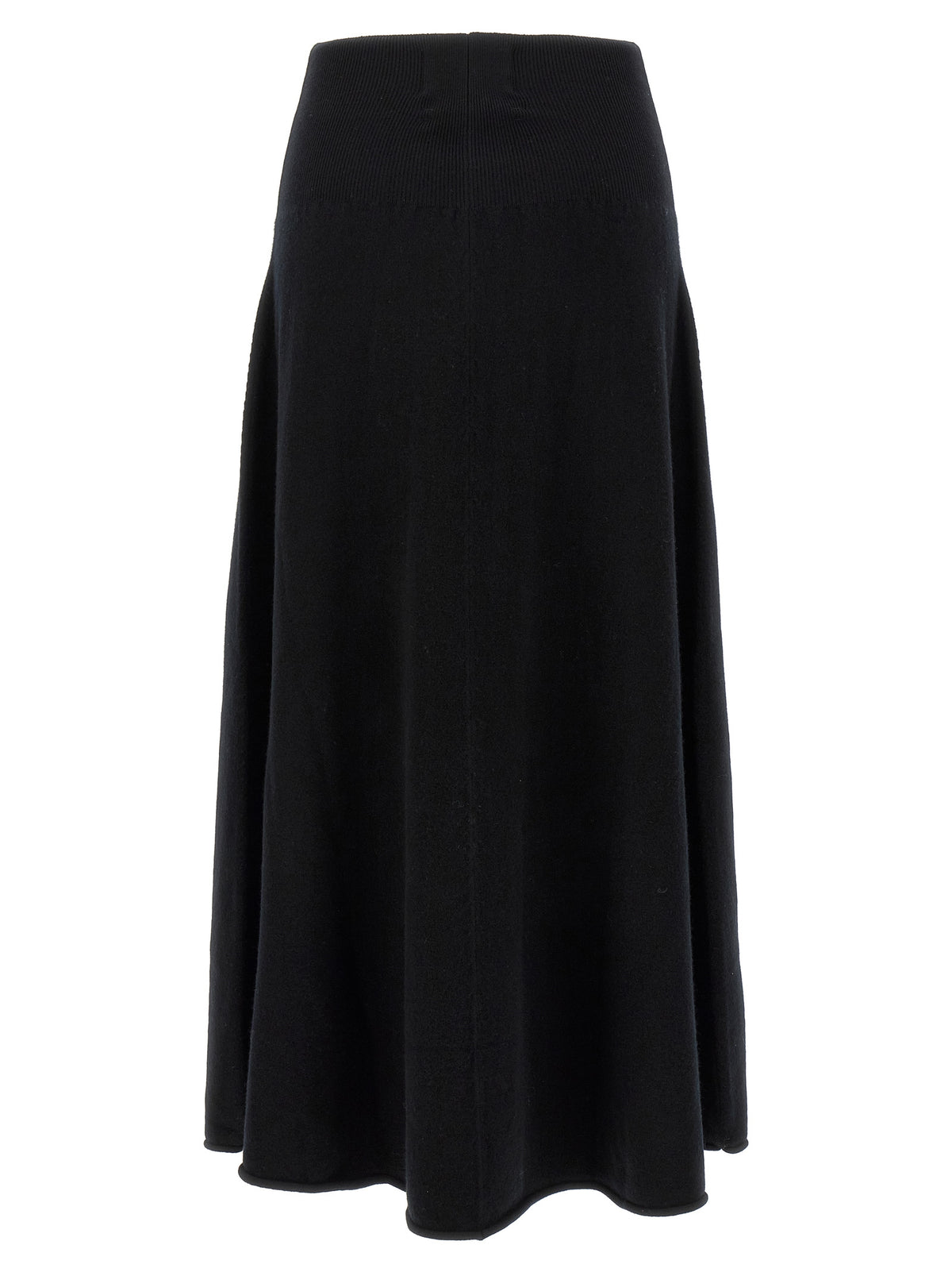 Extreme Cashmere Black Cashmere Midi Women's Skirt