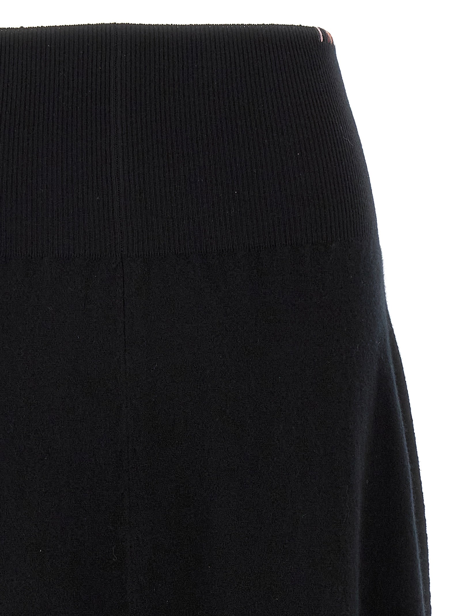 Extreme Cashmere Black Cashmere Midi Women's Skirt