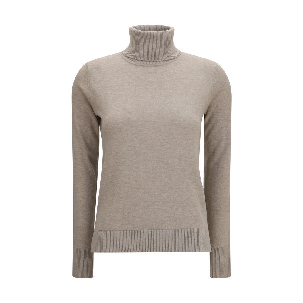 'S Max Mara Beige Wool Oves Aries Women's Turtleneck
