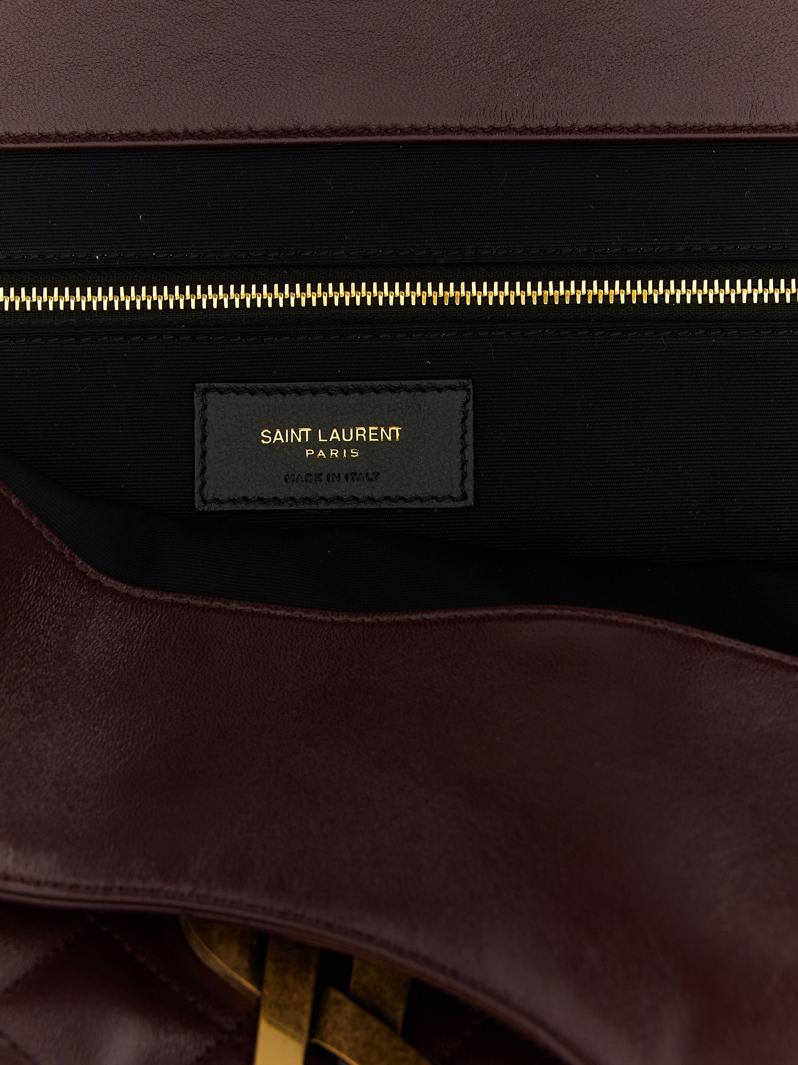 Saint Laurent Bordeaux Lamb Leather Tote Women's Bag