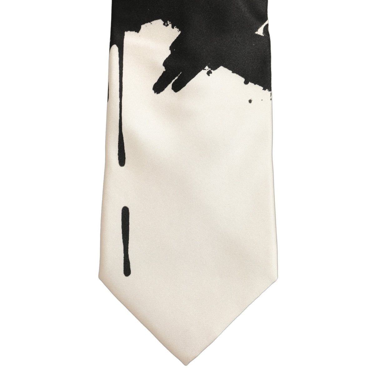 Dolce & Gabbana White Silk Floral Graphic Adjustable Men'sd Men NeckMen's Men's Tie (Pre-Owned)