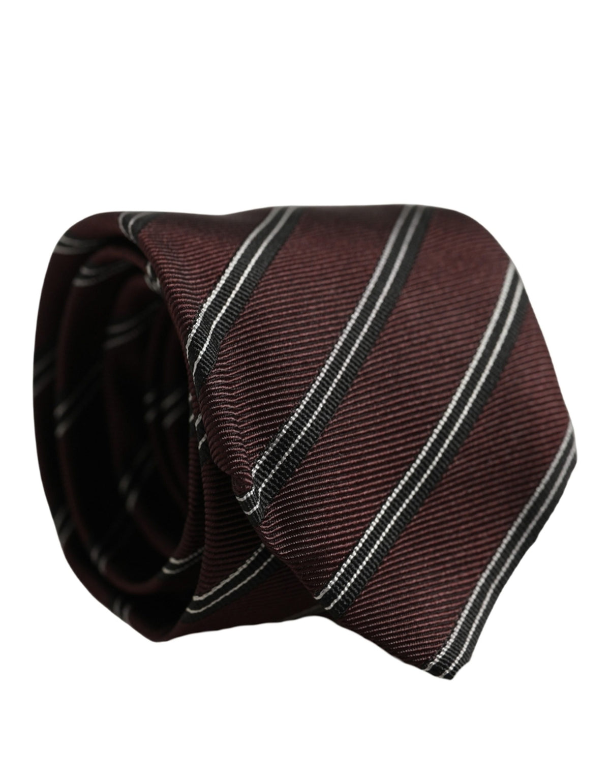 Dolce & Gabbana Burgundy Stripes Silk Adjustable NeckMen's Accessory Men's Tie