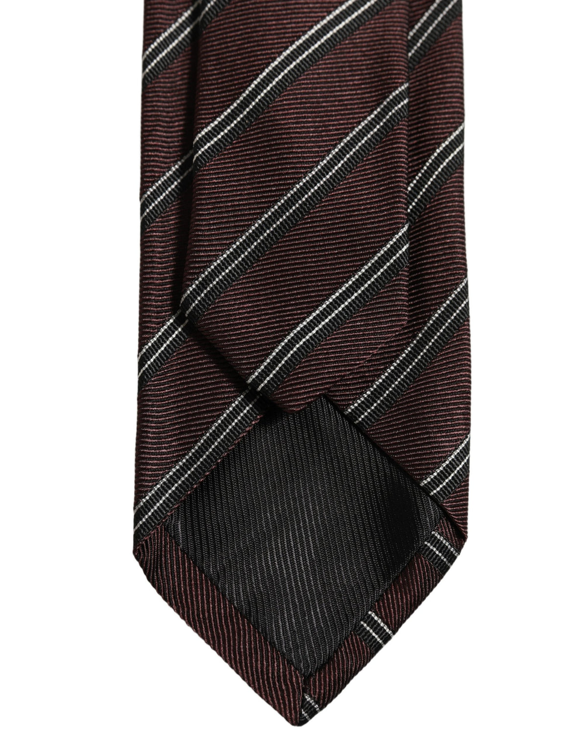 Dolce & Gabbana Burgundy Stripes Silk Adjustable NeckMen's Accessory Men's Tie