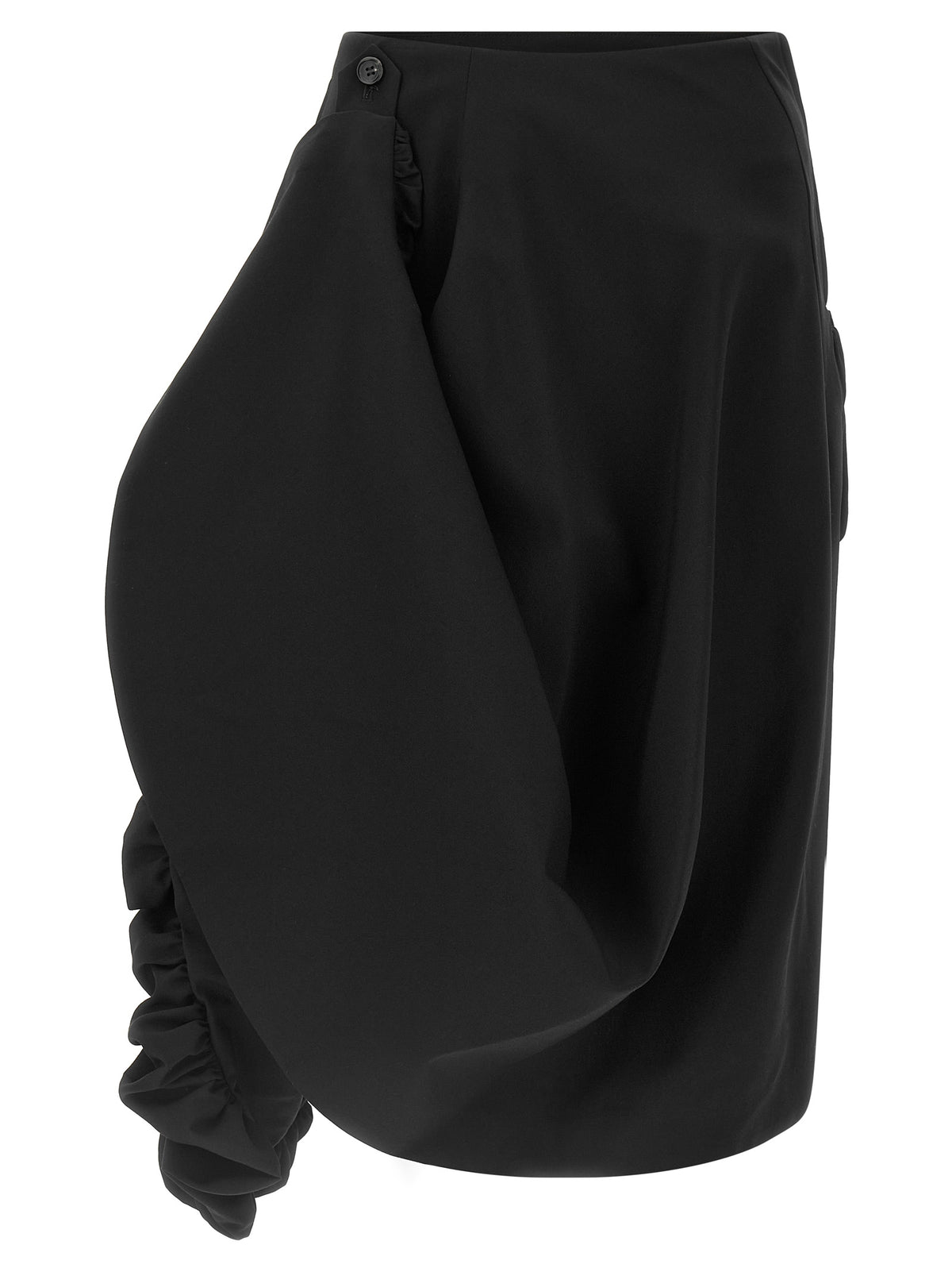Comme Des Garçons Black Wool Midi Women's Skirt