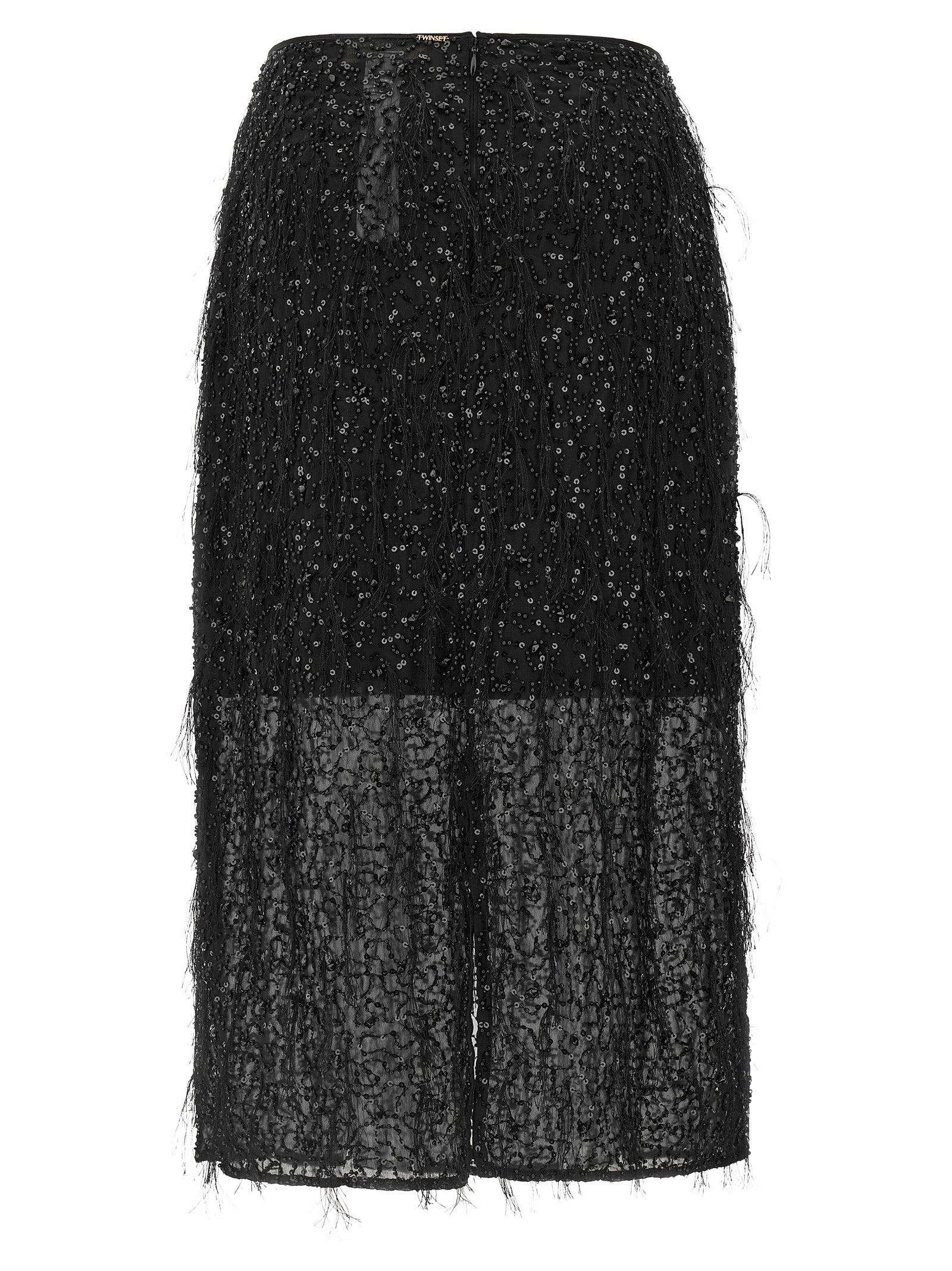 Twinset Black Polyester Midi Women's Skirt