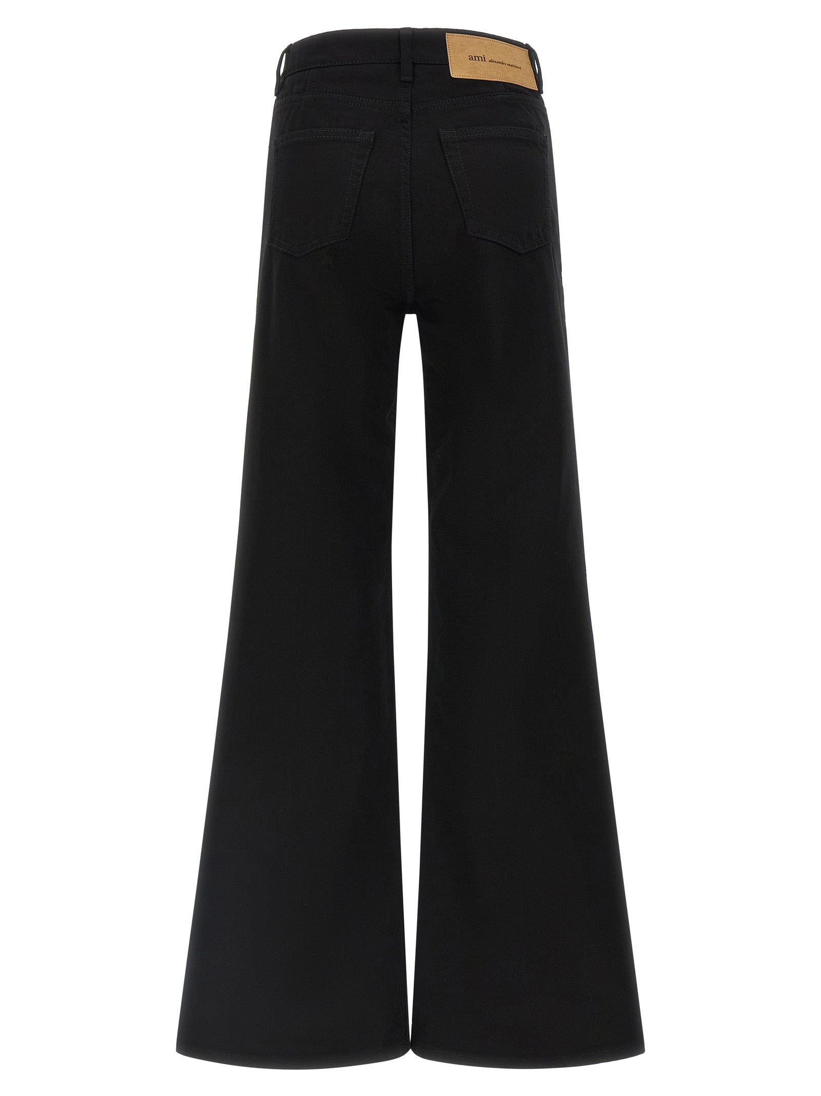 Ami Paris Black Cotton Flared Women's Jeans