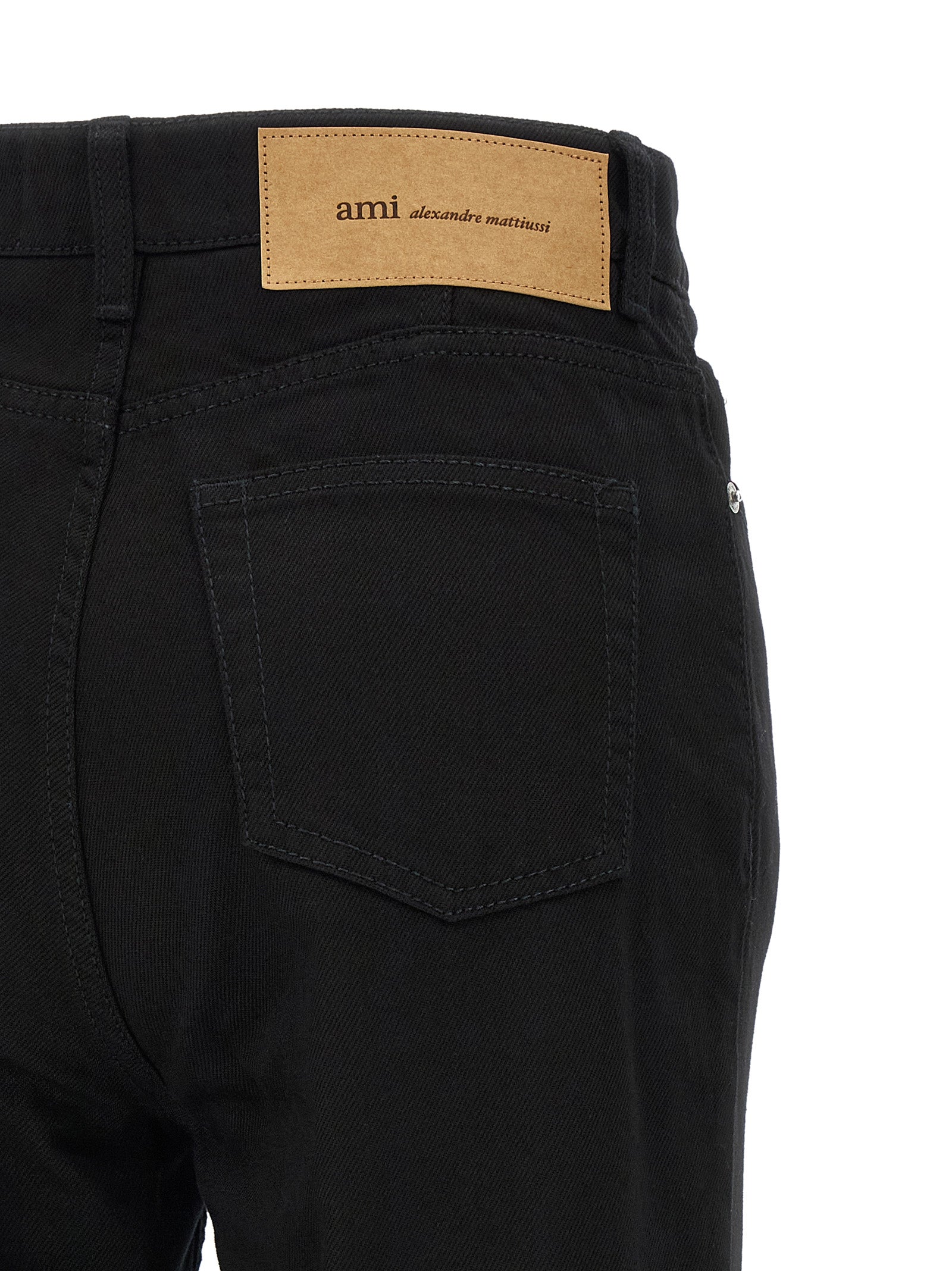 Ami Paris Black Cotton Flared Women's Jeans