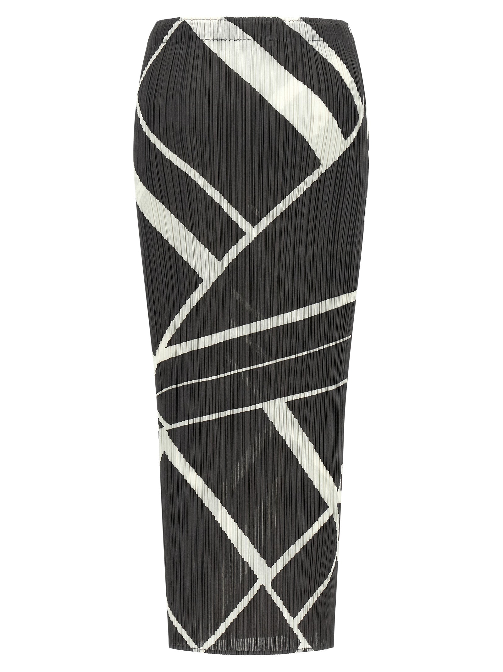 PLEATS PLEASE ISSEY MIYAKE Gray Polyester Mini Women's Skirt